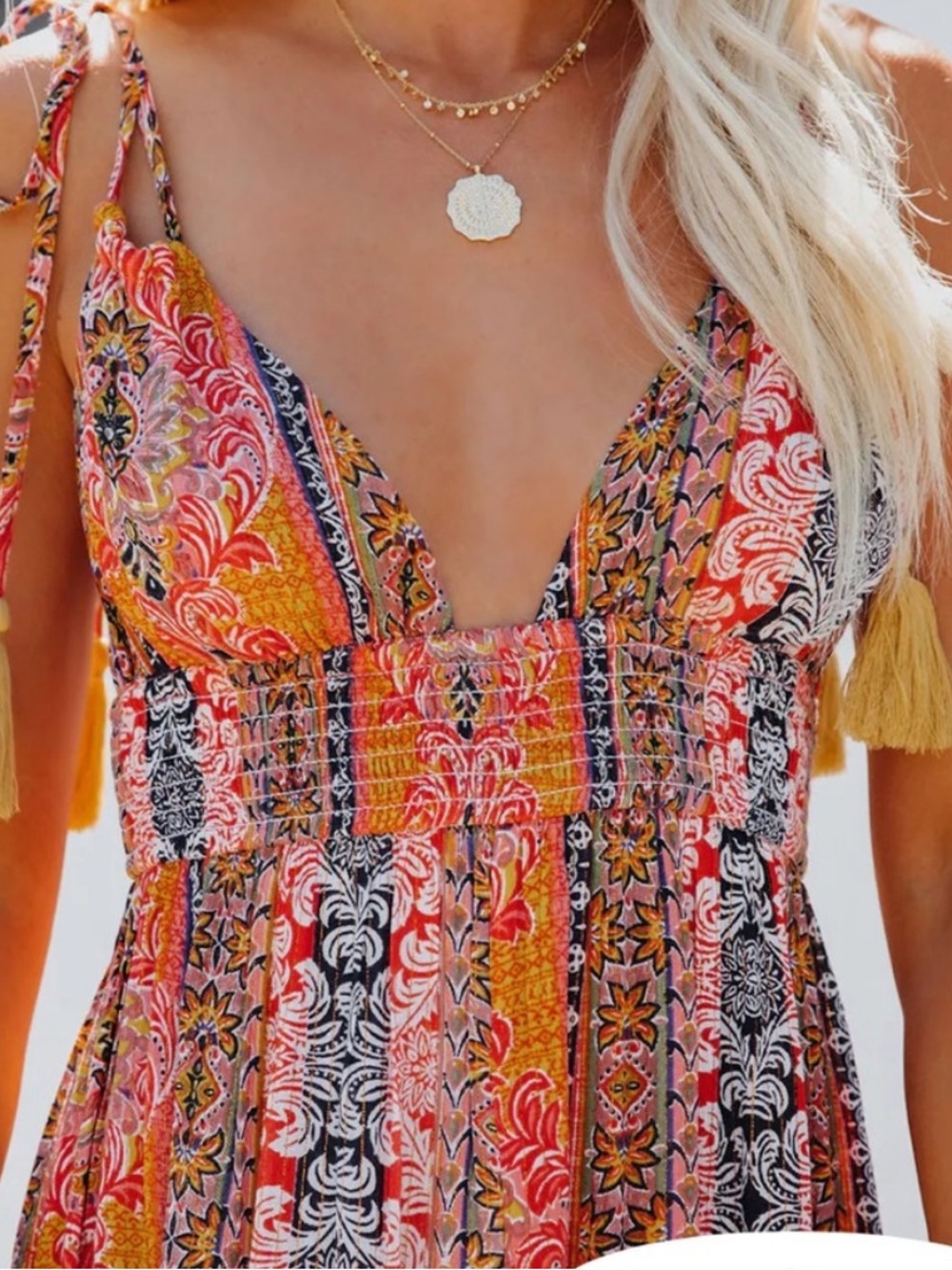 NEW!!‎ En Creme Gorgeous Boho Pattern Maxi Dress - Picture 3 of 11